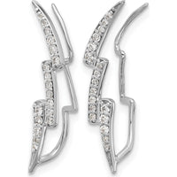 14K White Gold Diamond Lightning Ear Climbers - 0.66 Carats Total Diamond Weight by Monteluci Fine Jewelry