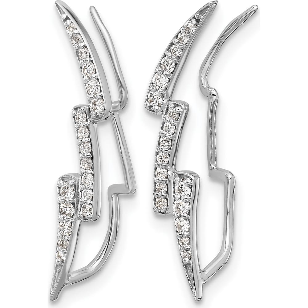 14K White Gold Diamond Lightning Ear Climbers - 0.66 Carats Total Diamond Weight by Monteluci Fine Jewelry