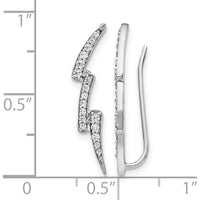 14K White Gold Diamond Lightning Ear Climbers - 0.66 Carats Total Diamond Weight by Monteluci Fine Jewelry