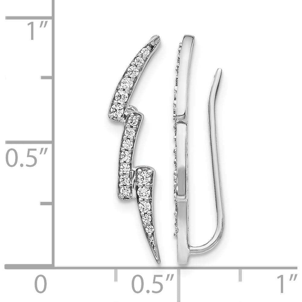 14K White Gold Diamond Lightning Ear Climbers - 0.66 Carats Total Diamond Weight by Monteluci Fine Jewelry