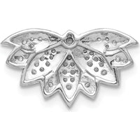 14K White Gold Diamond Lotus Flower Slide Pendant with 1/5 Carat Natural Diamonds by Monteluci Fine Jewelry