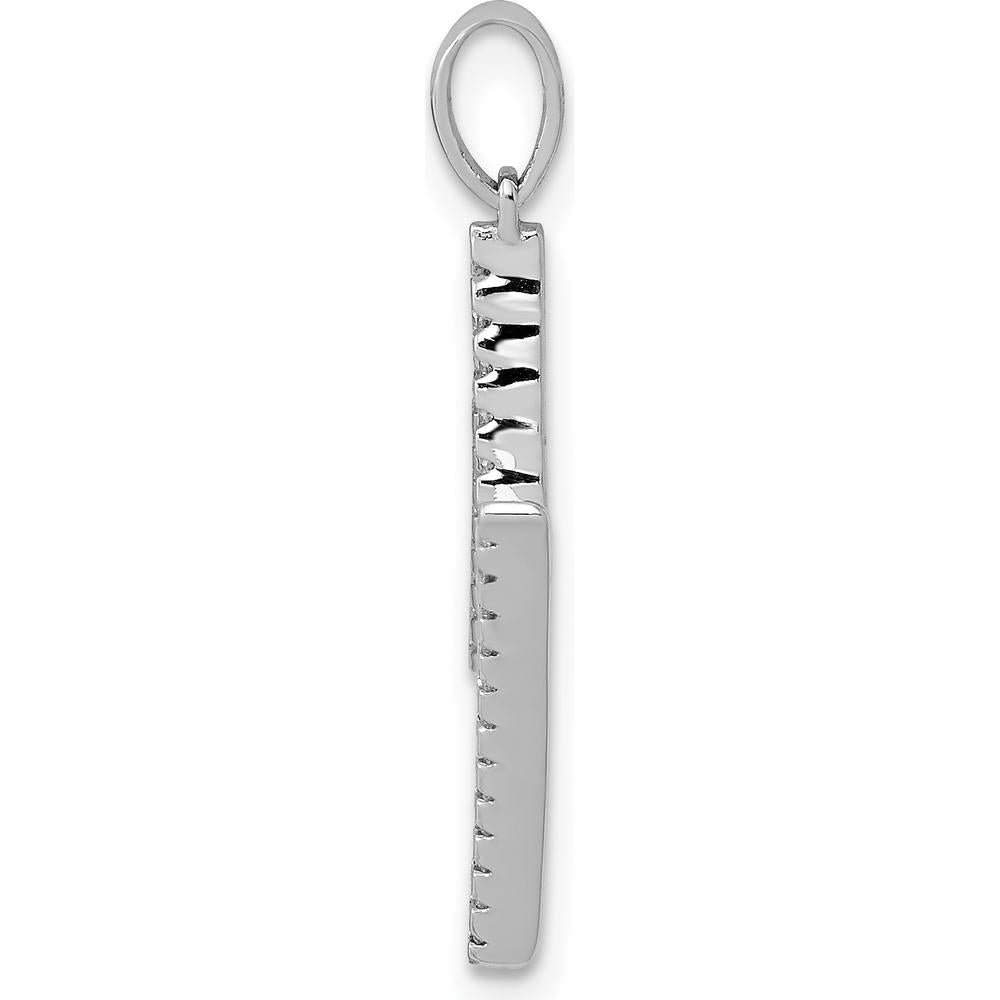 14K White Gold Diamond "M" Initial Pendant - 0.003 Carat Total Diamond Weight by Monteluci Fine Jewelry