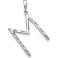 14K White Gold Diamond "M" Initial Pendant - 0.003 Carat Total Diamond Weight by Monteluci Fine Jewelry
