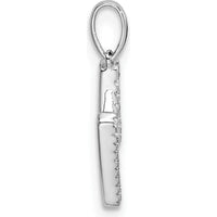 14K White Gold Diamond "M" Initial Pendant - 0.15 Carat Total Diamond Weight by Oro Pregiato