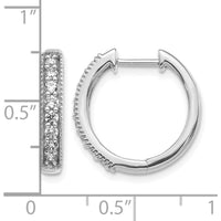 14K White Gold Diamond Milgrain Hinged Hoop Earrings - 0.025 Carat Total Diamond Weight by Monteluci Fine Jewelry