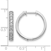 14K White Gold Diamond Milgrain Hinged Hoop Earrings - 0.05 Carat Total Diamond Weight by Monteluci Fine Jewelry