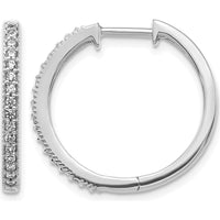 14K White Gold Diamond Milgrain Hinged Hoop Earrings - 0.256 Carat Total Diamond Weight by Monteluci Fine Jewelry