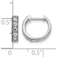 14K White Gold Diamond Milgrain Hinged Huggie Earrings - 0.347 Carat Total Diamond Weight by Monteluci Fine Jewelry
