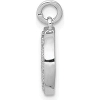 14K White Gold Diamond Moon Charm with 10 Round Diamonds - 0.05 Carat Total Diamond Weight by Monteluci Fine Jewelry