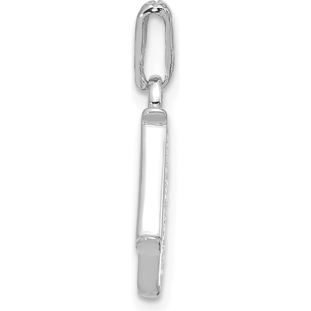 14K White Gold Diamond "N" Initial Pendant with Round Diamonds - 0.01 Carat Total Diamond Weight by Oro Pregiato
