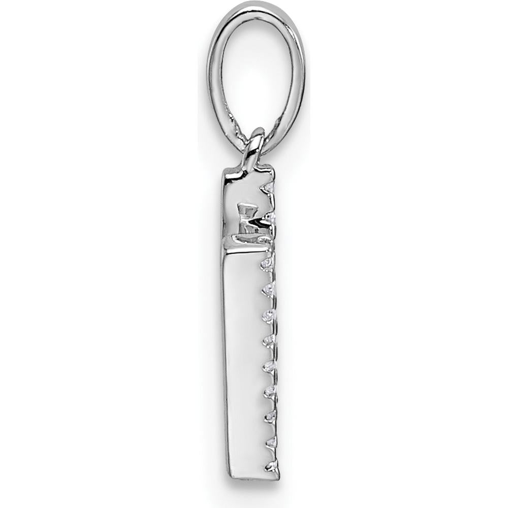 14K White Gold Diamond "N" Initial Pendant with Round Diamonds - Personalized Luxury Necklace by Oro Pregiato