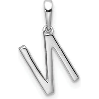 14K White Gold Diamond "N" Initial Pendant with Round Diamonds - Personalized Luxury Necklace by Oro Pregiato