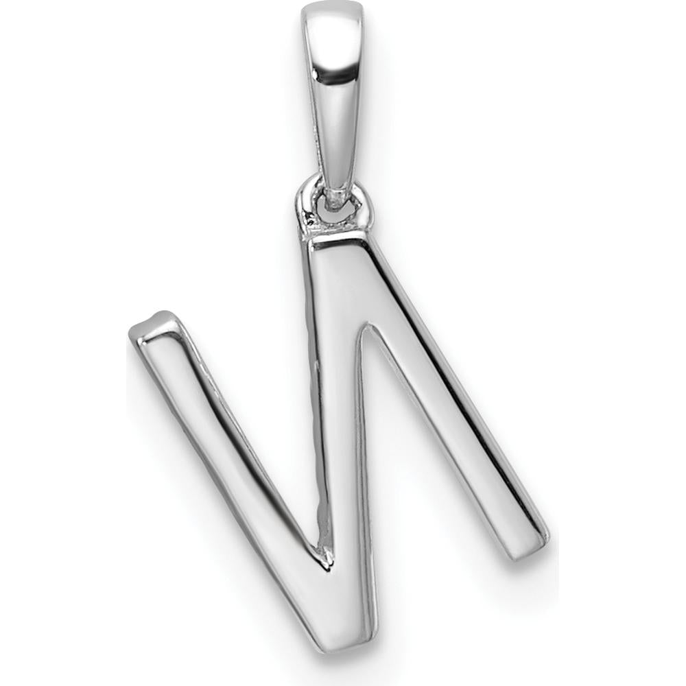 14K White Gold Diamond "N" Initial Pendant with Round Diamonds - Personalized Luxury Necklace by Oro Pregiato