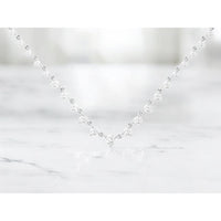 14K White Gold Diamond Necklace with Diamond Cluster Design - 1.00 Carats Total Diamond Weight