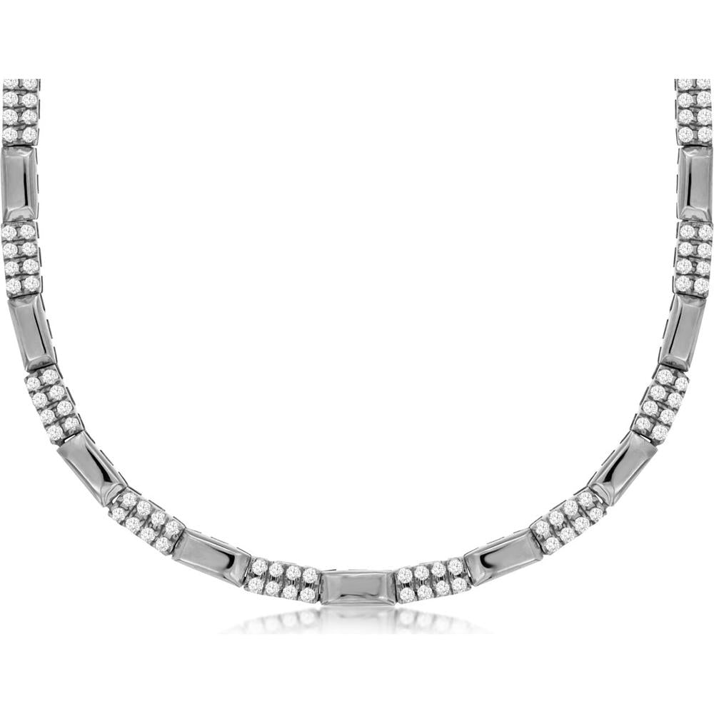 14K White Gold Diamond Necklace with Round Diamonds - 0.78 Carats Total Diamond Weight