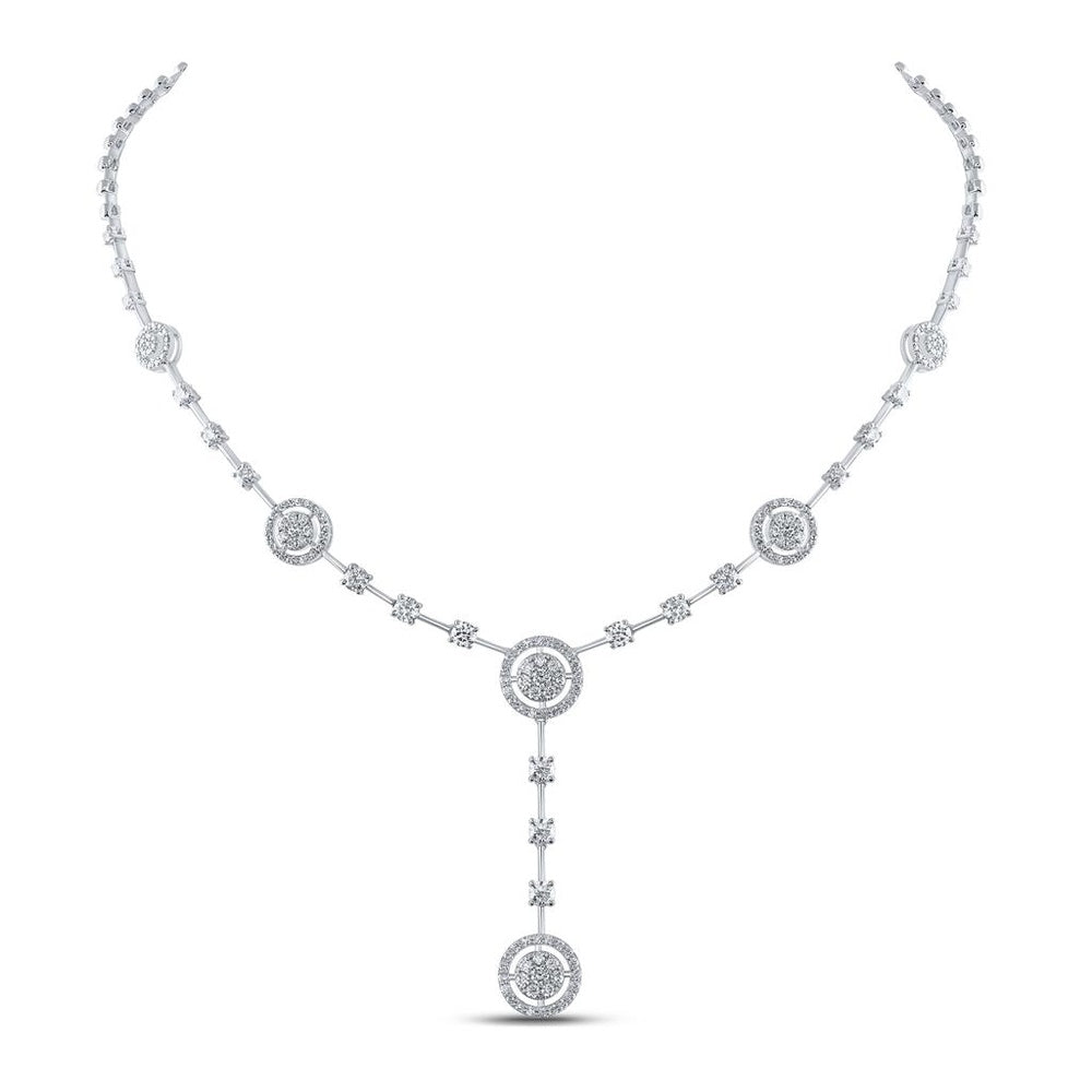 14K White Gold Diamond Nke Necklace - 2 1/2 Carat Total Diamond Weight