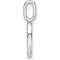14K White Gold Diamond Number 0 Pendant with Rhodium Plating by Oro Pregiato