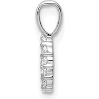 14K White Gold Diamond Number 0 Pendant with Round Diamonds by Oro Pregiato