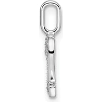 14K White Gold Diamond Number 2 Pendant with Polished Finish by Oro Pregiato
