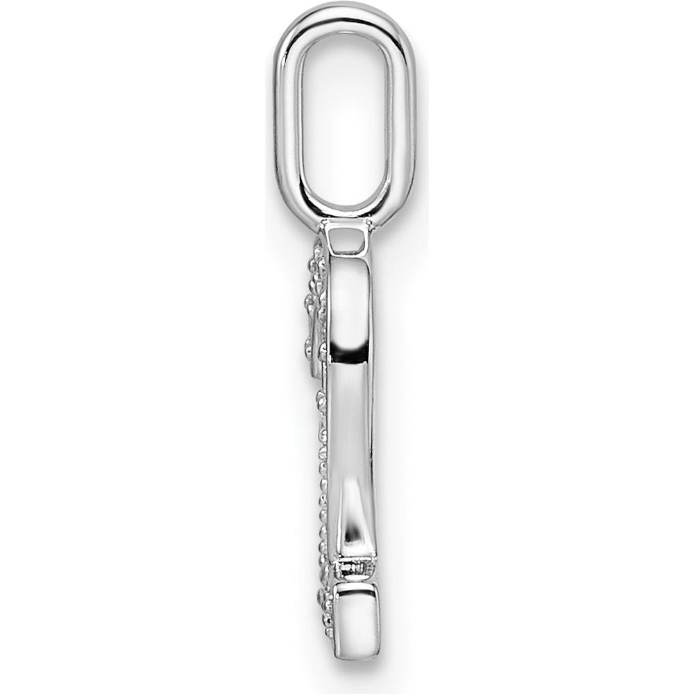 14K White Gold Diamond Number 2 Pendant with Polished Finish by Oro Pregiato