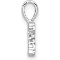 14K White Gold Diamond Number 2 Pendant with Round Brilliant Cut Diamonds by Oro Pregiato