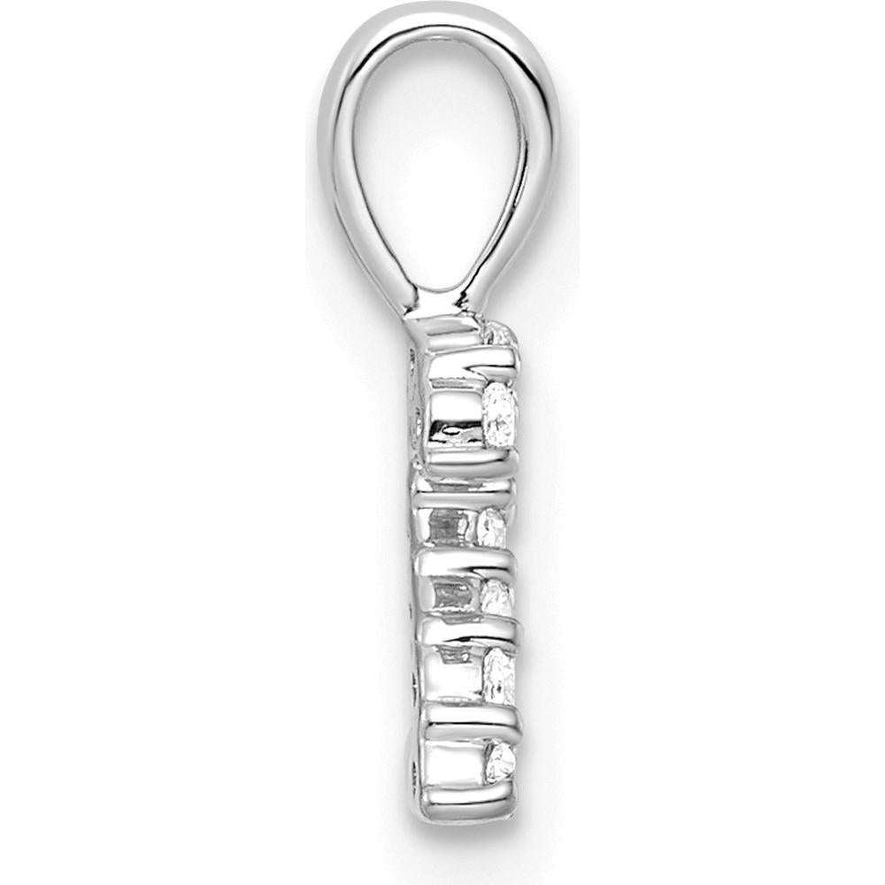 14K White Gold Diamond Number 2 Pendant with Round Brilliant Cut Diamonds by Oro Pregiato