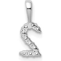 14K White Gold Diamond Number 2 Pendant with Round Brilliant Cut Diamonds by Oro Pregiato