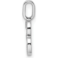 14K White Gold Diamond Number 3 Pendant with Polished Finish and Rhodium Plating by Oro Pregiato