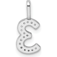 14K White Gold Diamond Number 3 Pendant with Polished Finish and Rhodium Plating by Oro Pregiato