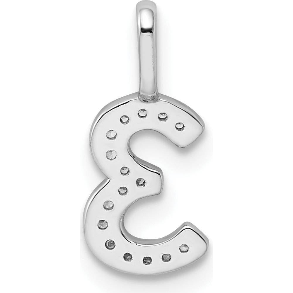 14K White Gold Diamond Number 3 Pendant with Polished Finish and Rhodium Plating by Oro Pregiato