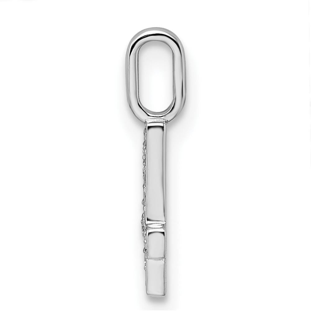 14K White Gold Diamond Number 4 Pendant - 0.10 Carat Total Diamond Weight by Oro Pregiato