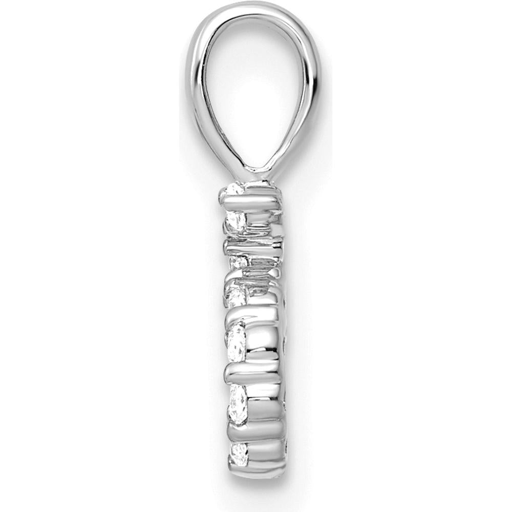14K White Gold Diamond Number 5 Pendant with Brilliant Diamonds by Oro Pregiato