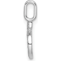 14K White Gold Diamond Number 5 Pendant with Pavé Diamonds - 0.10 Carat Total Diamond Weight by Oro Pregiato