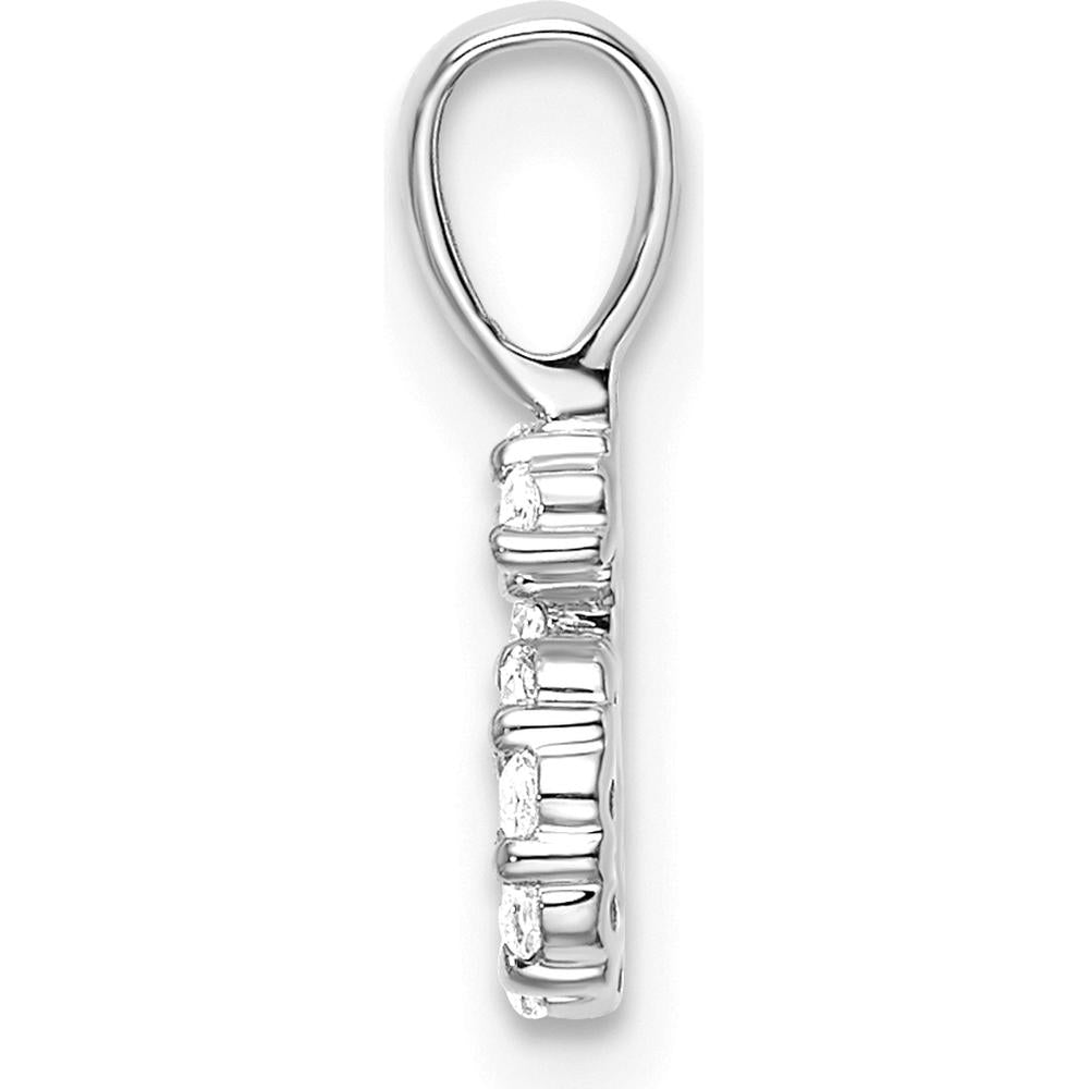 14K White Gold Diamond Number 6 Pendant - 0.15 Carat Total Diamond Weight by Oro Pregiato