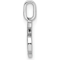 14K White Gold Diamond Number 6 Pendant with Rhodium Plating by Oro Pregiato