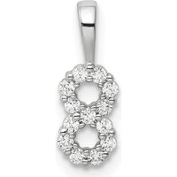 14K White Gold Diamond Number 8 Pendant - 0.25 Carat Total Diamond Weight by Oro Pregiato