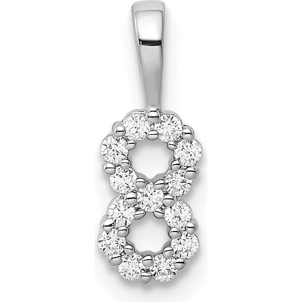 14K White Gold Diamond Number 8 Pendant - 0.25 Carat Total Diamond Weight by Oro Pregiato