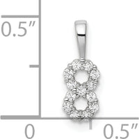 14K White Gold Diamond Number 8 Pendant - 0.25 Carat Total Diamond Weight by Oro Pregiato