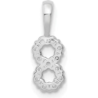 14K White Gold Diamond Number 8 Pendant - 0.25 Carat Total Diamond Weight by Oro Pregiato