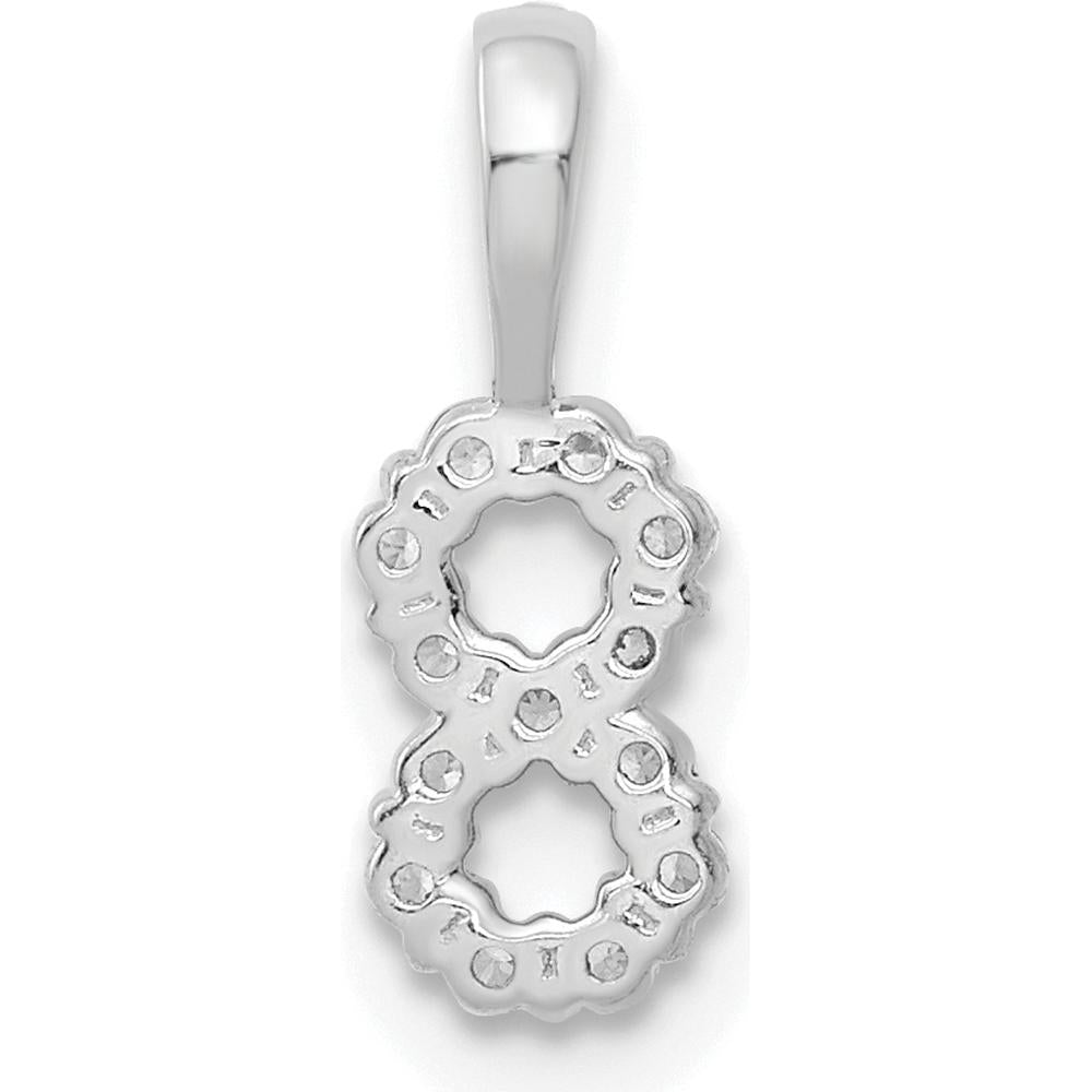 14K White Gold Diamond Number 8 Pendant - 0.25 Carat Total Diamond Weight by Oro Pregiato