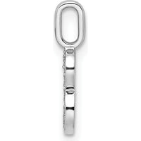 14K White Gold Diamond Number 8 Pendant with Rhodium Plating - Sparkling Diamond Accents by Oro Pregiato