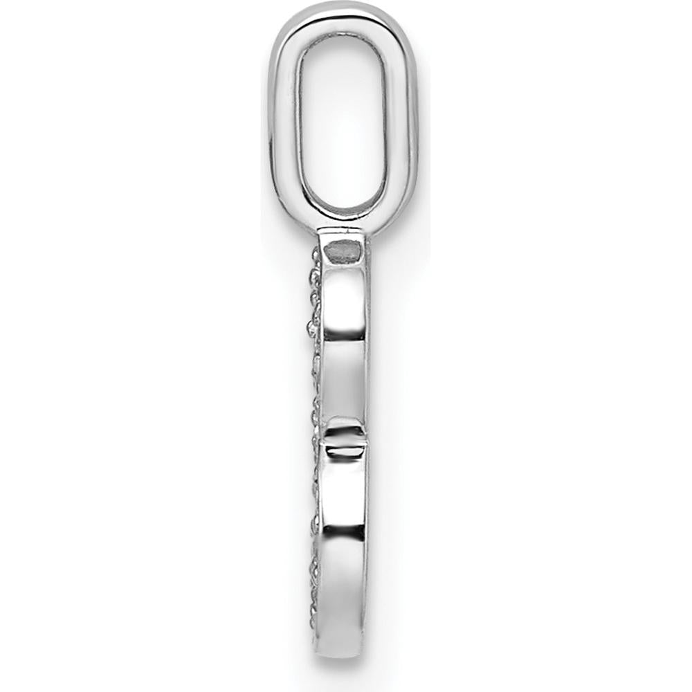 14K White Gold Diamond Number 8 Pendant with Rhodium Plating - Sparkling Diamond Accents by Oro Pregiato