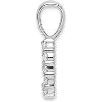 14K White Gold Diamond Number 9 Pendant - Polished Finish with Rhodium Plating by Oro Pregiato