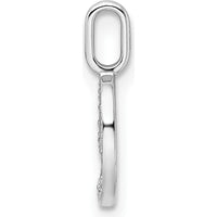 14K White Gold Diamond Number 9 Pendant with Rhodium Plating - Elegant Sparkling Charm by Oro Pregiato