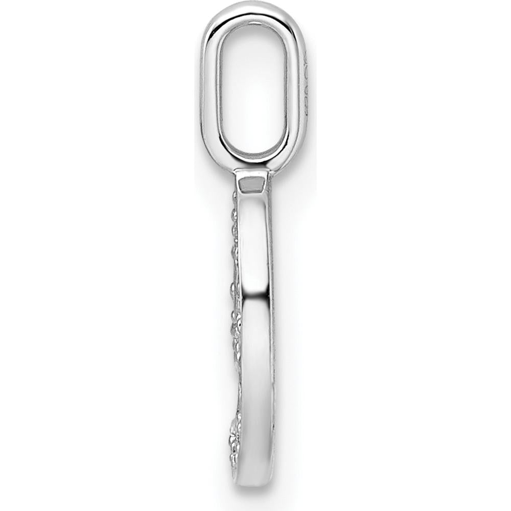 14K White Gold Diamond Number 9 Pendant with Rhodium Plating - Elegant Sparkling Charm by Oro Pregiato