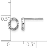 14K White Gold Diamond "O" Initial Earrings with Round Diamonds - 0.096 Carats Total Diamond Weight by Monteluci Fine Jewelry