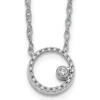 14K White Gold Diamond Open Circle Necklace with 0.048 Carat Total Diamond Weight by Monteluci Fine Jewelry