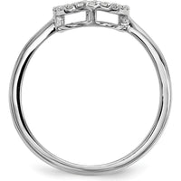 14K White Gold Diamond Open Circle Ring with 20 Round Diamonds - 0.004 Carat Total Diamond Weight by Oro Pregiato