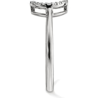 14K White Gold Diamond Open Circle Ring with 20 Round Diamonds - 0.004 Carat Total Diamond Weight by Oro Pregiato