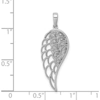 14K White Gold Diamond Open-work Wing Pendant with Round Diamonds - 0.03 Carat Total Diamond Weight by Monteluci Fine Jewelry